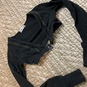 long sleeve buckle bra top